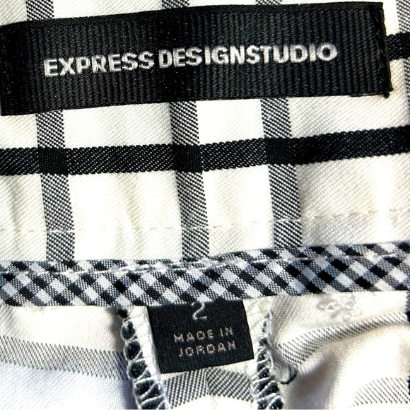Bag292. Express Design Studio black& white checked crop pants Sz2,R9,Ins22 - Picture 3 of 4